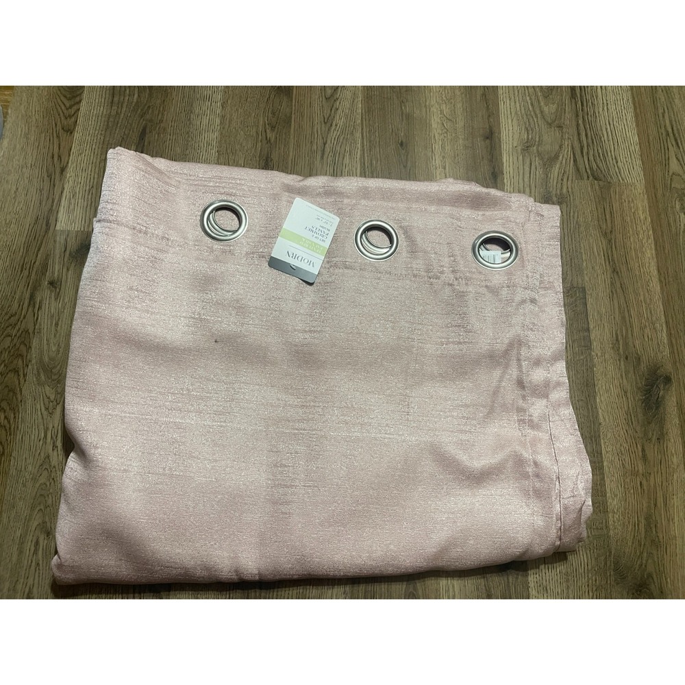 Textured Faux Silk Grommet Panels Blush Set of 2, 52" x 96" Curtain